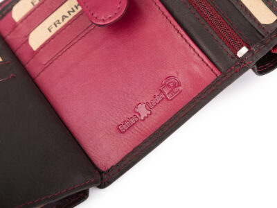 Czarno-fioletowy portfel damski Franko z miękkiej naturalnej skóry RFID - obrazek 7