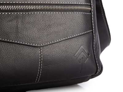 Duża męska torba miejska na ramię ze skóry naturalnej czarna Ekavale - obrazek 5