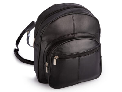 Średniej wielkości, czarny plecak damski miejski z miękkiej skóry naturalnej - obrazek 5