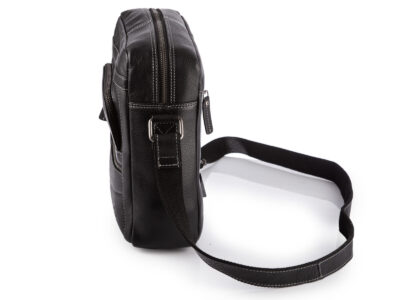 Duża męska torba miejska na ramię ze skóry naturalnej czarna Ekavale - obrazek 3