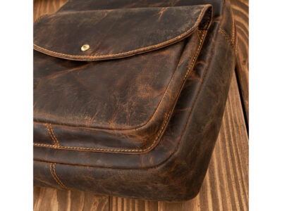 Plecak damski skórzany w stylu vintage w kolorze brązowym Paolo Peruzzi - obrazek 5