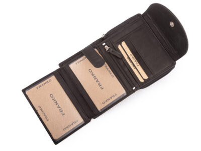 Czarny portfel damski Franko z miękkiej naturalnej skóry RFID - obrazek 5