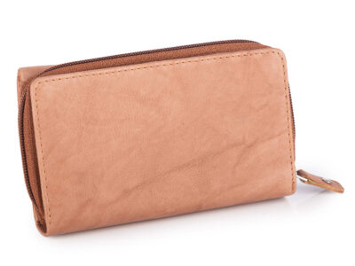 Duży damski portfel beżowy uszyty z miękkiej i przyjemnej w dotyku skóry naturalnej RFID - obrazek 4