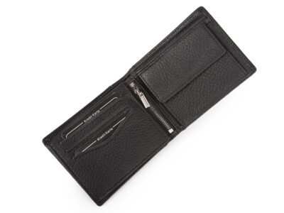 Duży, czarny portfel męski skórzany, klasyczny z ochroną kart RFID - obrazek 3