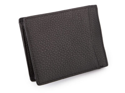 Duży, czarny portfel męski skórzany, klasyczny z ochroną kart RFID - obrazek 4