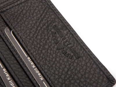 Pojemny, czarny portfel męski skórzany zapinany na zatrzask RFID - obrazek 6