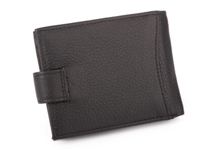 Nieduży, czarny portfel męski skórzany zapinany na zatrzask RFID - obrazek 2
