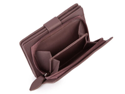 Portfel damski skórzany w kolorze mauve RFID średni Money Maker - obrazek 7
