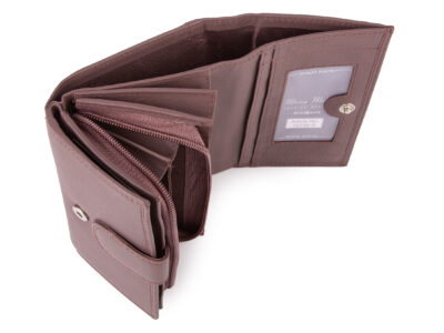 Duży portfel damski skórzany w kolorze mauve miękki z RFID Money Maker - obrazek 8