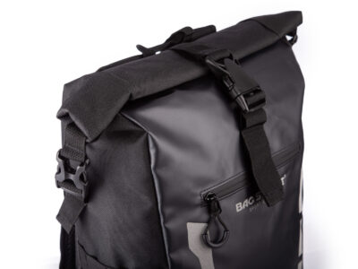 Duży, wodoodporny plecak trekkingowy / sportowy ze zwijanym kołnierzem - obrazek 7