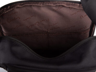 Elegancka czarna materiałowa torba męska na ramię Pierre Cardin - obrazek 12