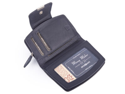 Średni skórzany portfel damski RFID granatowy Money Maker - obrazek 4