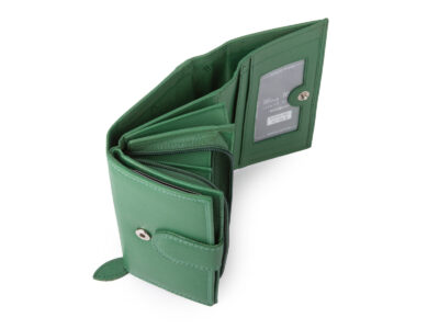 Duzy skórzany portfel damski zielony Money Maker z ochroną RFID - obrazek 7