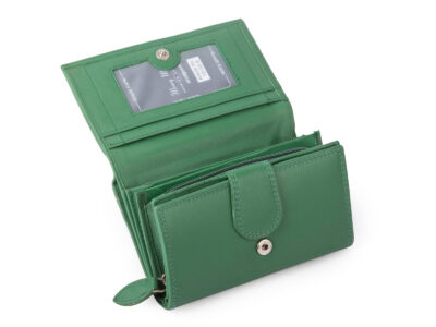 Duzy skórzany portfel damski zielony Money Maker z ochroną RFID - obrazek 3