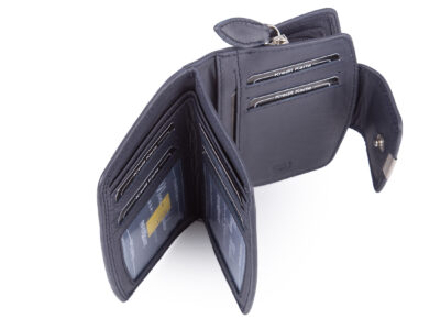 Średni skórzany portfel damski RFID granatowy Money Maker - obrazek 6