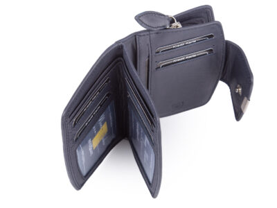 Średni skórzany portfel damski RFID granatowy Money Maker - obrazek 6