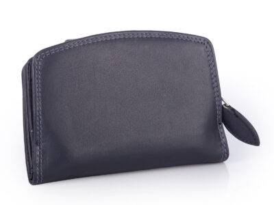 Średni skórzany portfel damski RFID granatowy Money Maker - obrazek 2