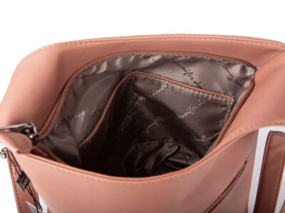 Elegancka, miejska torebka damska na ramię w kolorze różowym pastelowym Jennifer Jones - obrazek 8