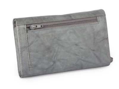 Duży szary portfel damski z miękkiej skóry naturalnej Money Maker - obrazek 2