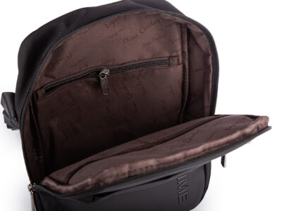 Elegancka czarna materiałowa torba męska na ramię Pierre Cardin - obrazek 11