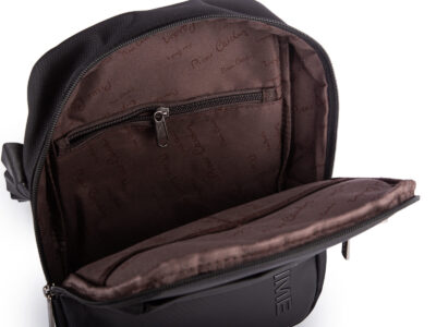 Elegancka czarna materiałowa torba męska na ramię Pierre Cardin - obrazek 11