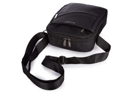 Elegancka czarna materiałowa torba męska na ramię Pierre Cardin - obrazek 4