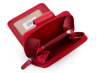 Średniej wielkości, skórzany portfel damski czerwony Franko - obrazek 7