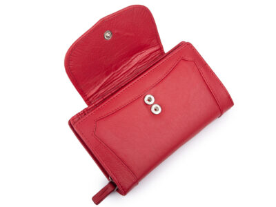 Duży, czerwony, portfel damski z miękkiej skóry naturalnej Franko - obrazek 3
