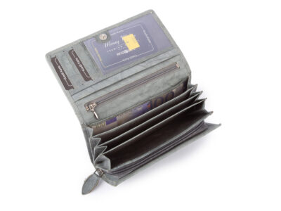 Duży szary portfel damski skórzany Money Maker - obrazek 4