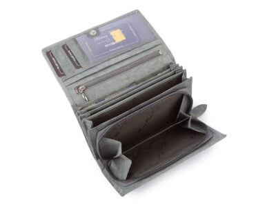 Duży szary portfel damski skórzany Money Maker - obrazek 5