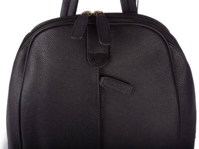 Elegancki, skórzany plecak damski miejski w kolorze czarnym - obrazek 3