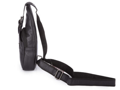 Skórzany plecak damski miejski na jedno ramię elegancki czarny - obrazek 5