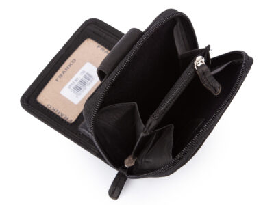 Średniej wielkości, skórzany portfel damski czarny Franko - obrazek 7