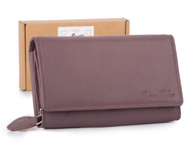 Duży portfel damski skórzany w kolorze mauve Money Maker