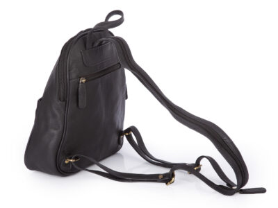 Damski plecak miejski skórzany czarny średniej wielkości Bellugio - obrazek 4