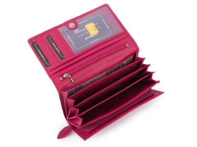 Duży różowy portfel damski skórzany Money Maker - obrazek 4