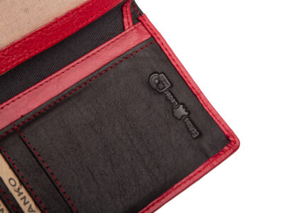 Duży, czarno-czerwony, portfel damski z miękkiej skóry naturalnej Franko - obrazek 6