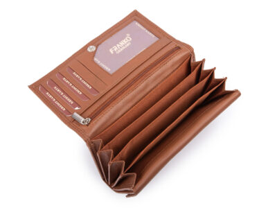 Jasnobrązowy, pojemny, skórzany portfel damski poziomy Franko - obrazek 4