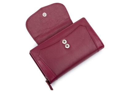 Duży, bordowy, portfel damski z miękkiej skóry naturalnej Franko - obrazek 3