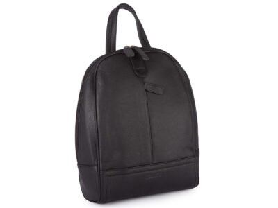 Elegancki, skórzany plecak damski miejski w kolorze czarnym