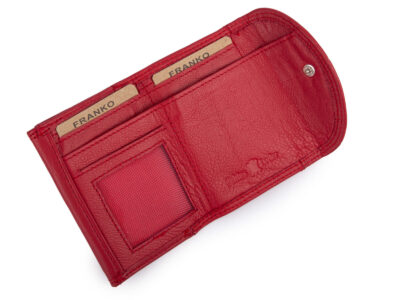 Malutki, kieszonkowy portfel skórzany w kolorze czerwonym Franko - obrazek 4