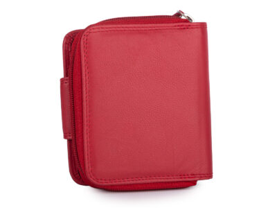 Średniej wielkości, skórzany portfel damski czerwony Franko - obrazek 2