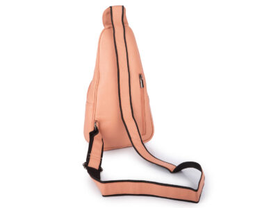 Skórzany plecak damski miejski na jedno ramię elegancki brzoskwiniowy - obrazek 4