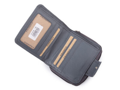Średniej wielkości, skórzany portfel damski szary Franko - obrazek 5