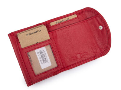 Malutki, kieszonkowy portfel skórzany w kolorze czerwonym Franko - obrazek 3