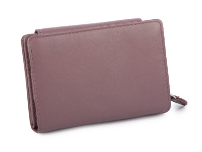 Średni skórzany portfel damski Money Maker w kolorze mauve - obrazek 3