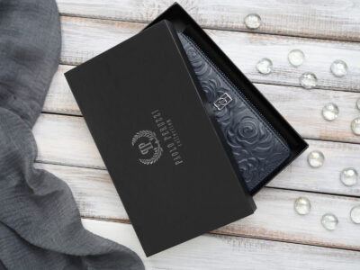 Duży, ciemnoniebieski, portfel damski zapinany dookoła na zamek błyskawiczny - obrazek 2