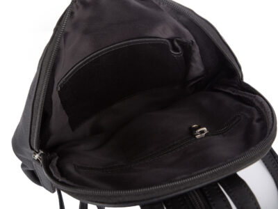 Damski plecak miejski skórzany czarny średniej wielkości Bellugio - obrazek 7