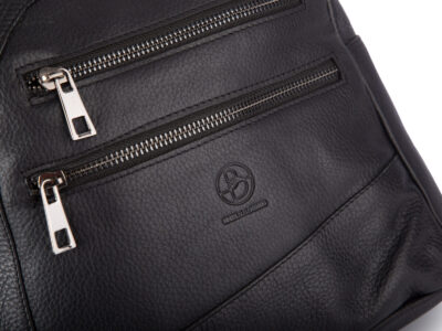 Miejski plecak damski z miękkiej skóry naturalnej na jedno lub dwa ramiona czarny - obrazek 9