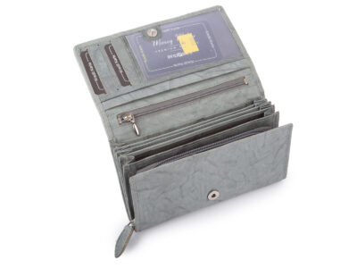 Duży szary portfel damski skórzany Money Maker - obrazek 3